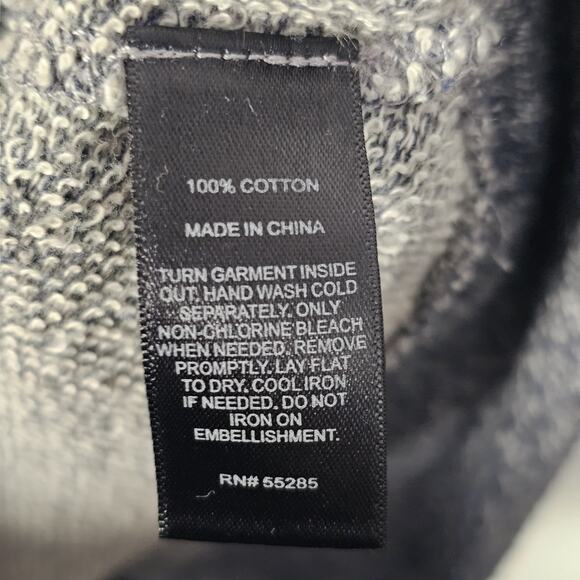 EXPRESS Studded Tiger Graphic Sweatshirt Heather Blue Size L Slouchy Casual Soft - Picture 4 of 5